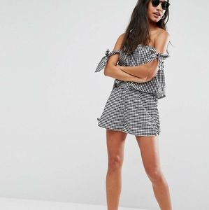 Asos gingham off shoulder sleeves crop top (30)
